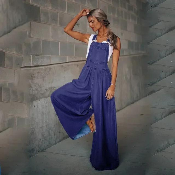 W&W Mode | Eleganter Verstellbarer Denim-Jumpsuit