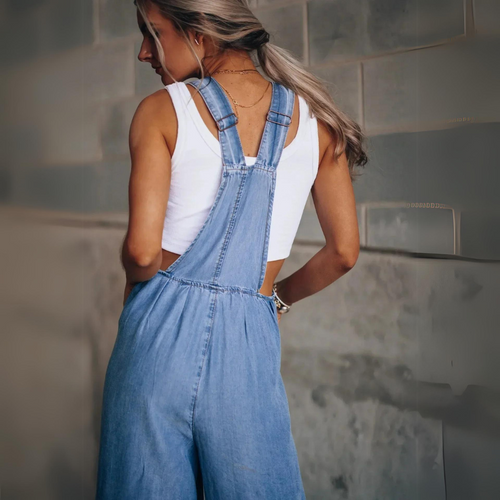 WW | Eleganter Verstellbarer Denim-Jumpsuit