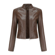 WW | Elegante Lederjacke mit einzigartigen Details für Damen