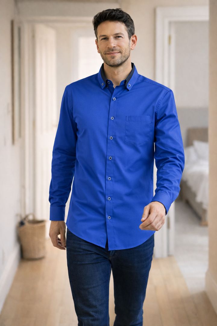 W&W Mode Herren Hemd langarm casual Knopfleiste