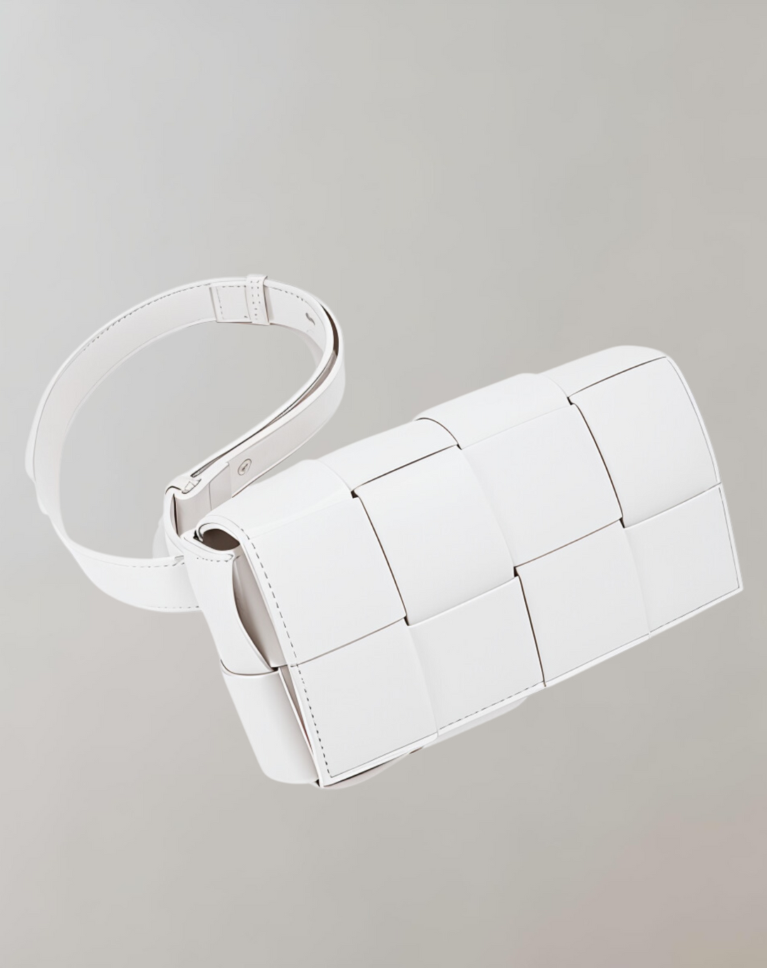 W&W Mode - Geblockte Umhängetasche Vegan Leder Damen | Geflochtene Tasche Frauen