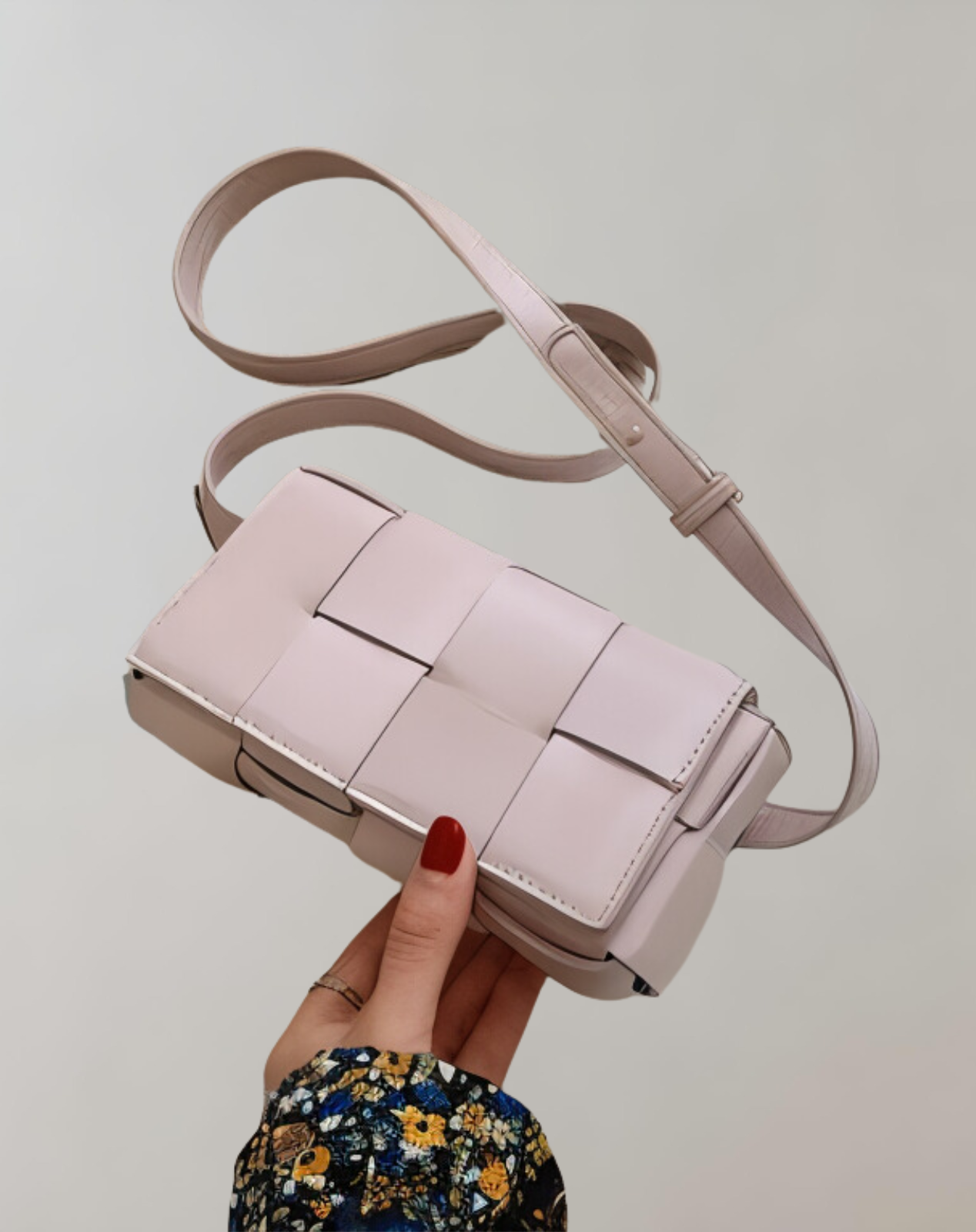 WW - Geblockte Umhängetasche Vegan Leder Damen | Geflochtene Tasche Frauen