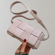 WW - Geblockte Umhängetasche Vegan Leder Damen | Geflochtene Tasche Frauen