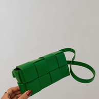 WW - Geblockte Umhängetasche Vegan Leder Damen | Geflochtene Tasche Frauen