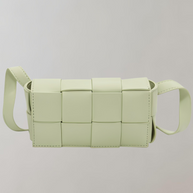 WW - Geblockte Umhängetasche Vegan Leder Damen | Geflochtene Tasche Frauen