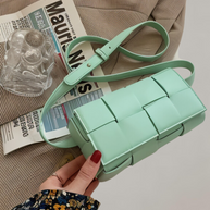 WW - Geblockte Umhängetasche Vegan Leder Damen | Geflochtene Tasche Frauen
