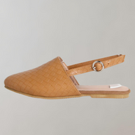 WW - Flache Sandale mit niedrigem Absatz | Loafer-Sandale mit Riemen an der Rückseite