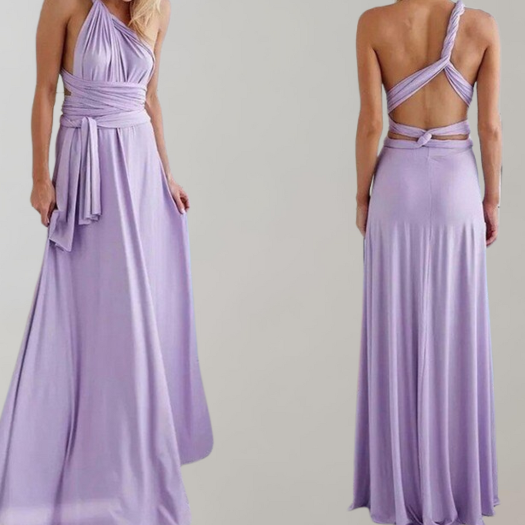 WW - Neckholder-Kleid für Damen | Maxikleid mit überkreuztem Rücken