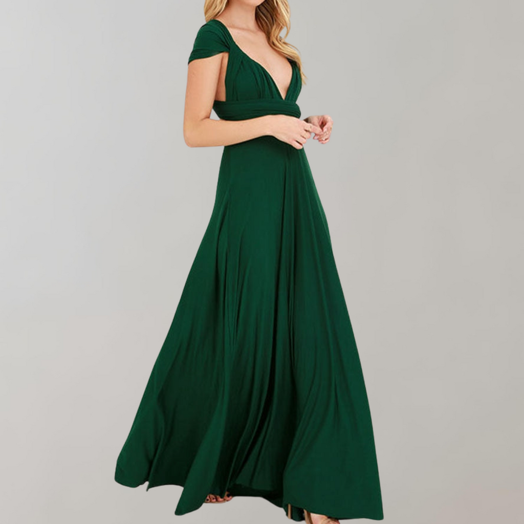 WW - Neckholder-Kleid für Damen | Maxikleid mit überkreuztem Rücken