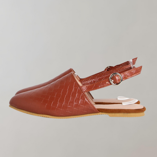 WW - Flache Sandale mit niedrigem Absatz | Loafer-Sandale mit Riemen an der Rückseite