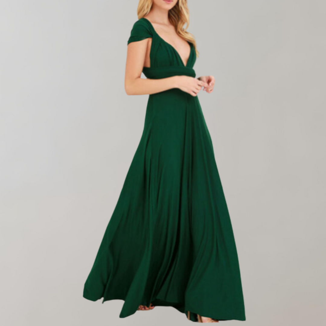 W&W Mode - Schick Maxikleid | Cocktail Kleid Taillengurtel