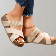 WW - Orthopädische Plateau Sandalen Damen Bequem | Sommerschuhe Damen mit 3 Riemen für mehr Komfort