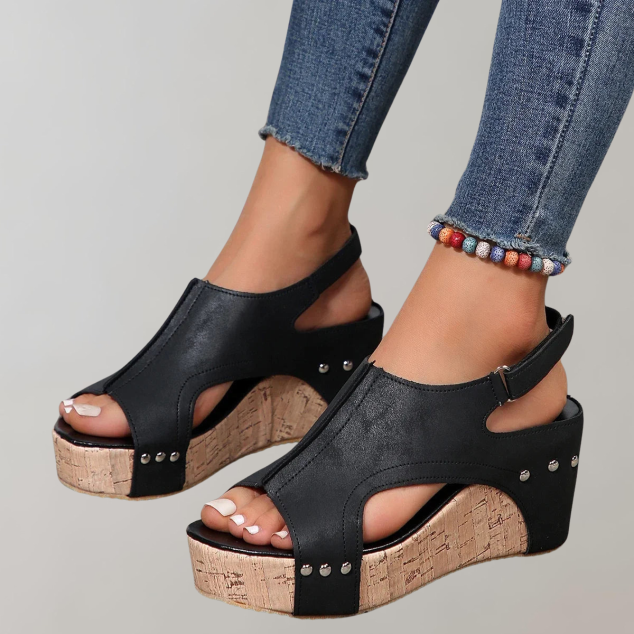 WW - Orthopädische Sandalen mit hohen Absätzen | Sandalen damen bequem