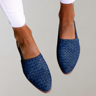 WW - Flache Sandale mit niedrigem Absatz | Loafer-Sandale mit Riemen an der Rückseite