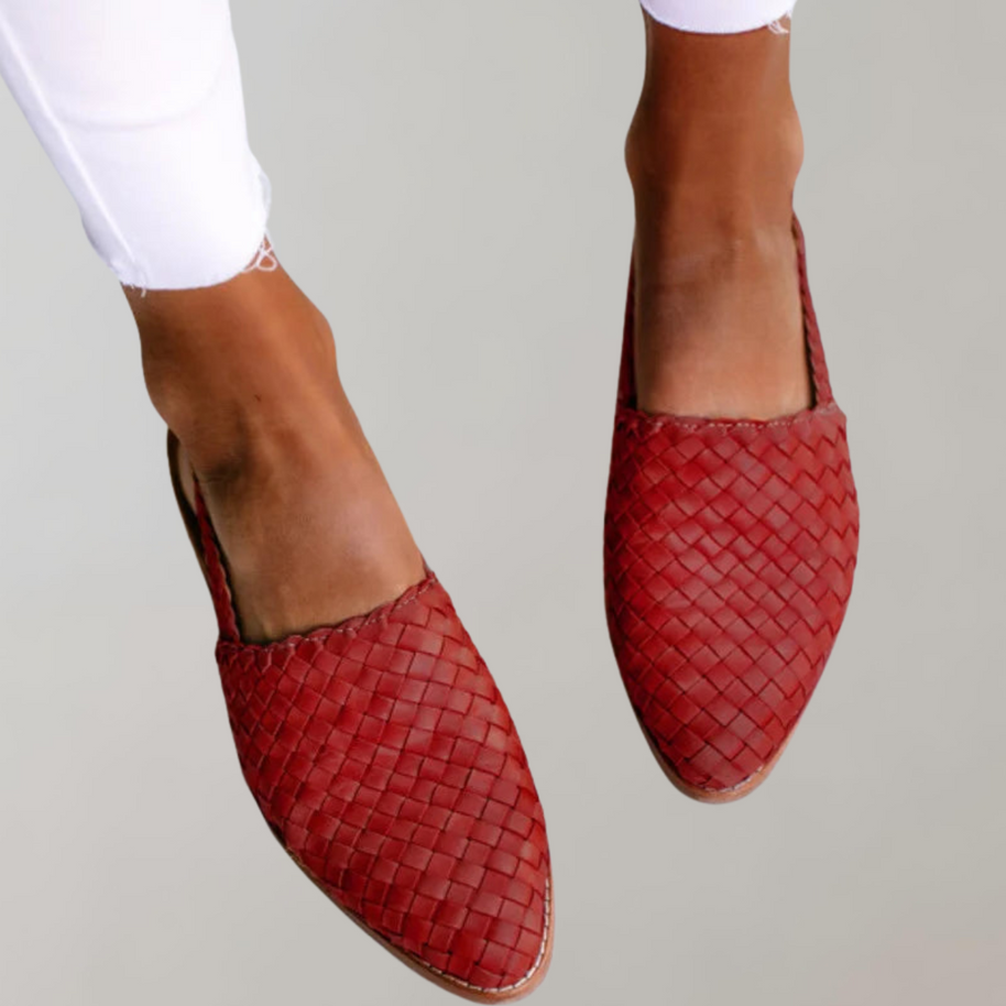 WW - Flache Sandale mit niedrigem Absatz | Loafer-Sandale mit Riemen an der Rückseite