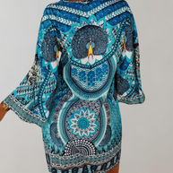 WW - böhmisches Tunika-Kleid für Damen | Mix aus Drucken und Mustern Casual Dress