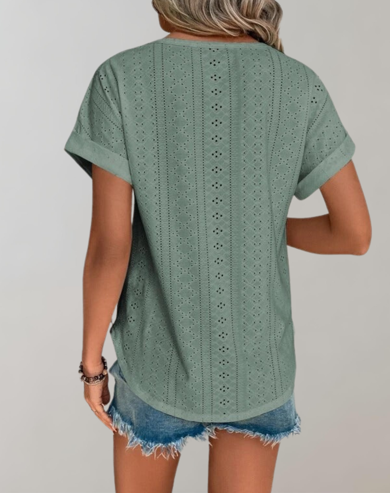 WW - Lässige Sommerbluse mit Ösenstickerei | Elegantes Top mit Ösenstickerei