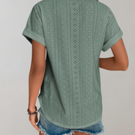 WW - Lässige Sommerbluse mit Ösenstickerei | Elegantes Top mit Ösenstickerei