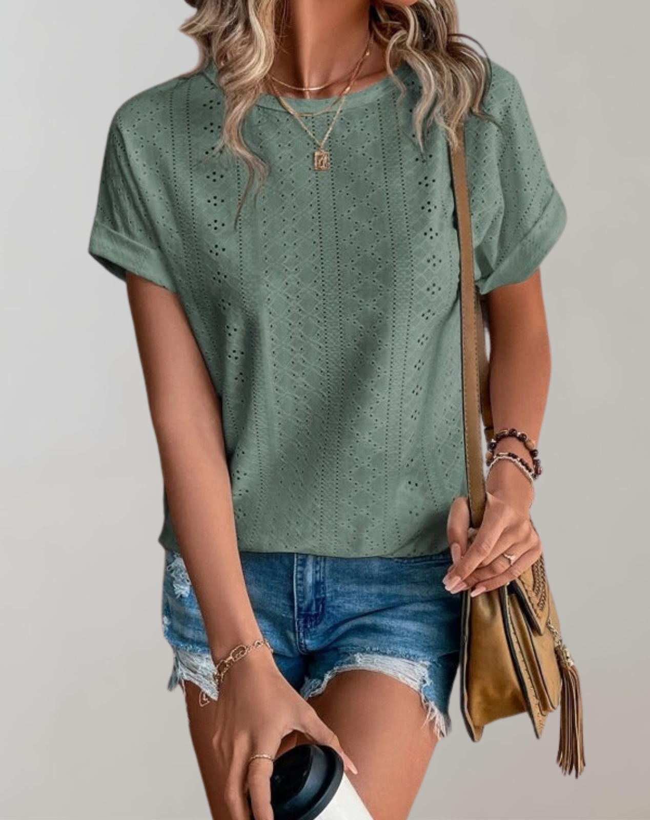 WW - Lässige Sommerbluse mit Ösenstickerei | Elegantes Top mit Ösenstickerei