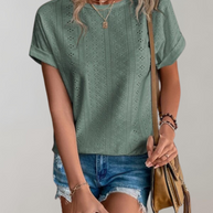 WW - Lässige Sommerbluse mit Ösenstickerei | Elegantes Top mit Ösenstickerei