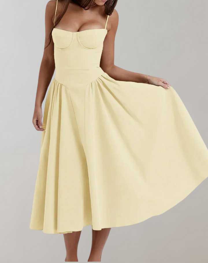 W&W Mode - Schick Cocktail Kleid | Zeitlos Abendkleid Mit tiefem Hals