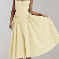 WW - Schick Cocktail Kleid | Zeitlos Abendkleid Mit tiefem Hals