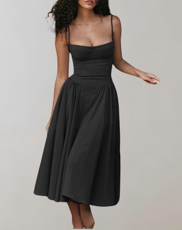 W&W Mode - Schick Cocktail Kleid | Zeitlos Abendkleid Mit tiefem Hals