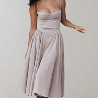 WW - Schick Cocktail Kleid | Zeitlos Abendkleid Mit tiefem Hals