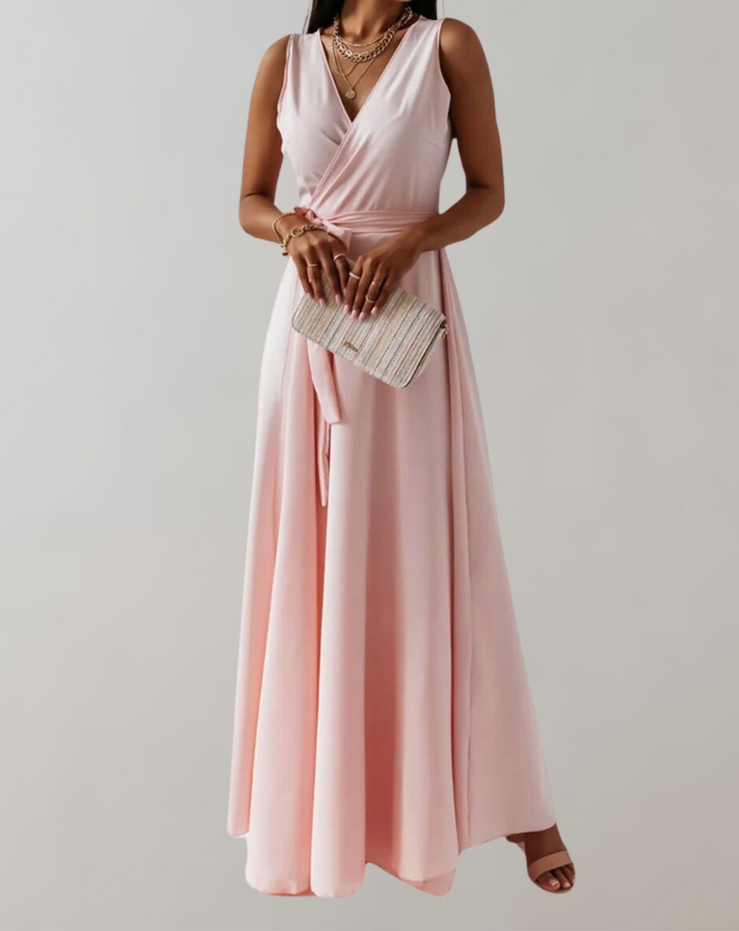 WW - Cocktail Kleid mit Taillengurtel | Schickes Maxikleid Zeitlos Design