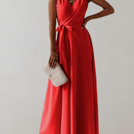 WW - Cocktail Kleid mit Taillengurtel | Schickes Maxikleid Zeitlos Design