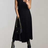 WW - Schickes langes Kleid | ärmelloses Plisseekleid für Damen