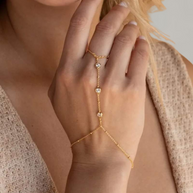 WW - Vergoldet Armband Damen mit Ring | Schmuck für Sommer