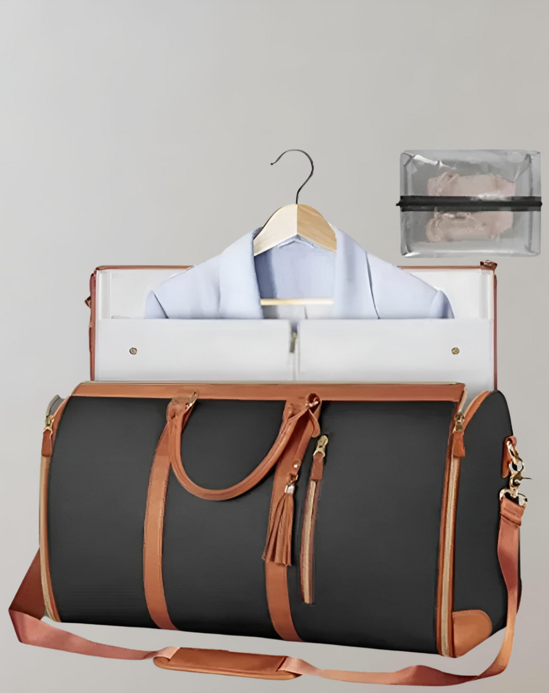 W&W Mode - Eleganter Kleiderorganizer Umhängetasche aus Vegan Leder