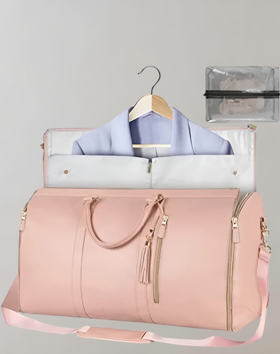 W&W Mode - Eleganter Kleiderorganizer Umhängetasche aus Vegan Leder