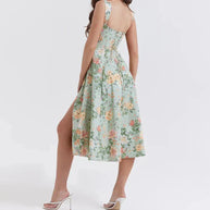 WW | Blumen Korsett Midi Kleid