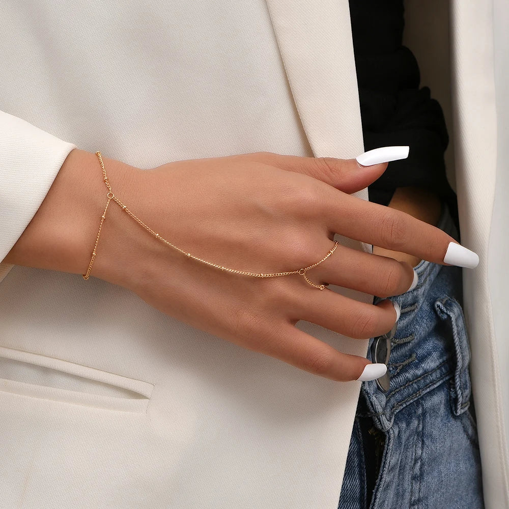 Damen Schmuckset mit Kettenarmband und Fingerringen
