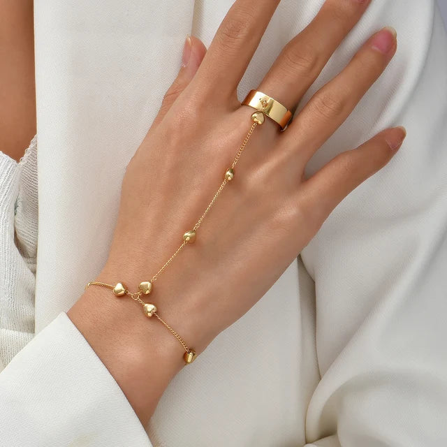 WW | Kreative Kleine Kettenarmband Fingerringe