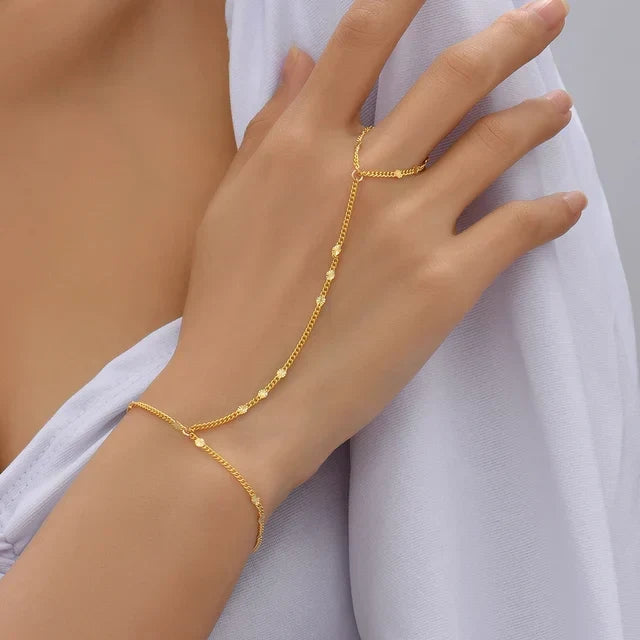 Damen Schmuckset mit Kettenarmband und Fingerringen