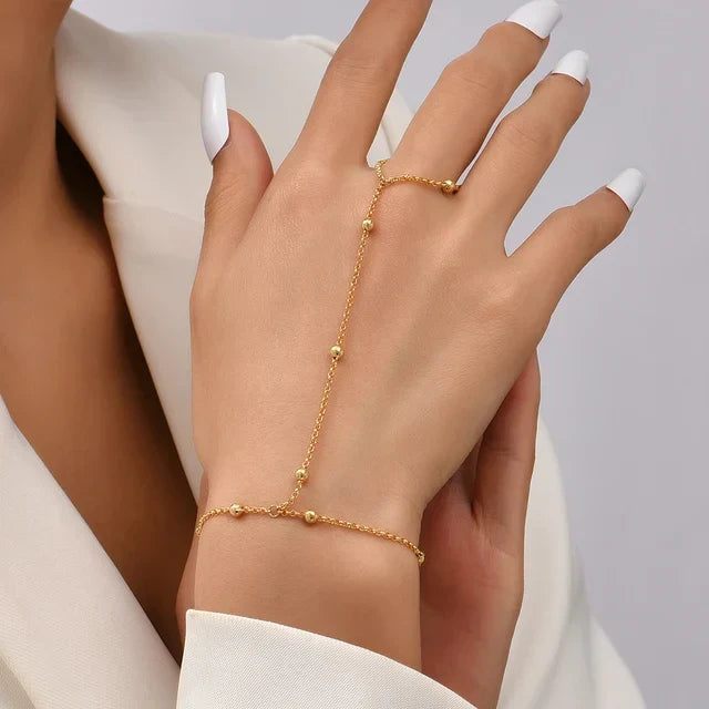 Damen Schmuckset mit Kettenarmband und Fingerringen
