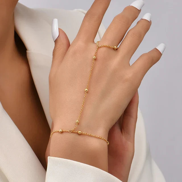 WW | Kreative Kleine Kettenarmband Fingerringe