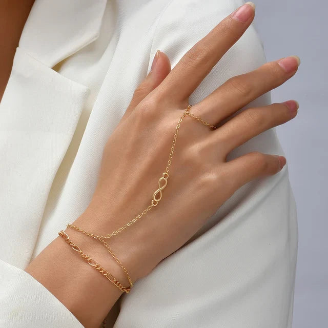 WW | Kreative Kleine Kettenarmband Fingerringe