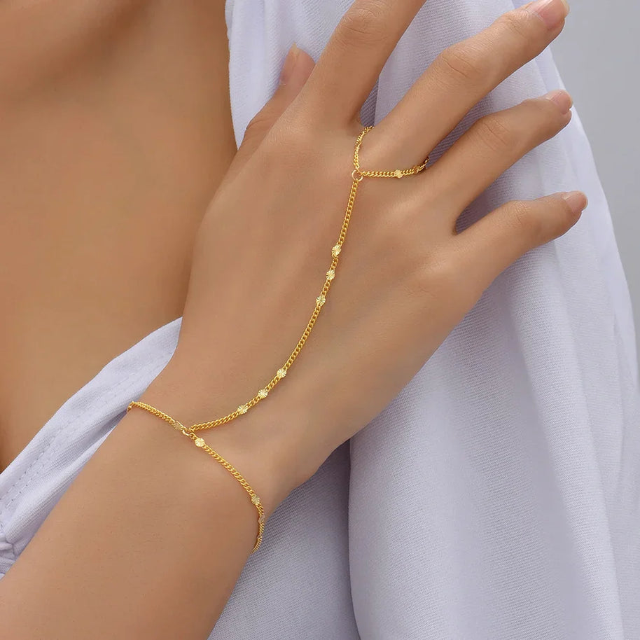 WW | Kreative Kleine Kettenarmband Fingerringe