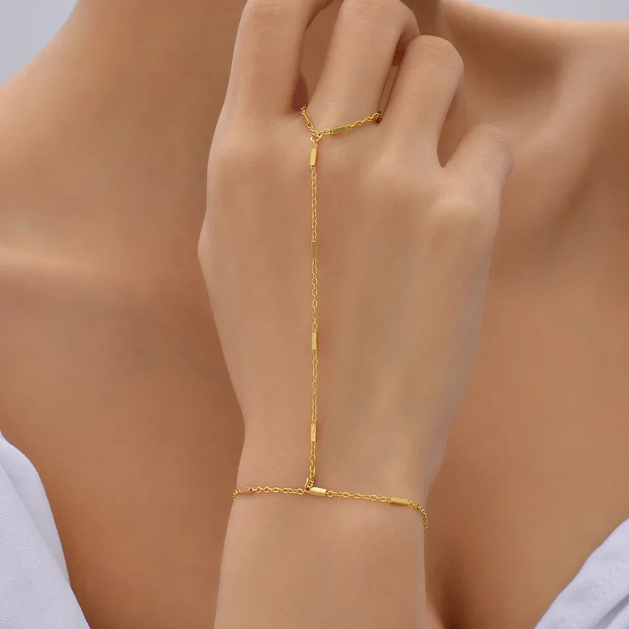 WW | Kreative Kleine Kettenarmband Fingerringe