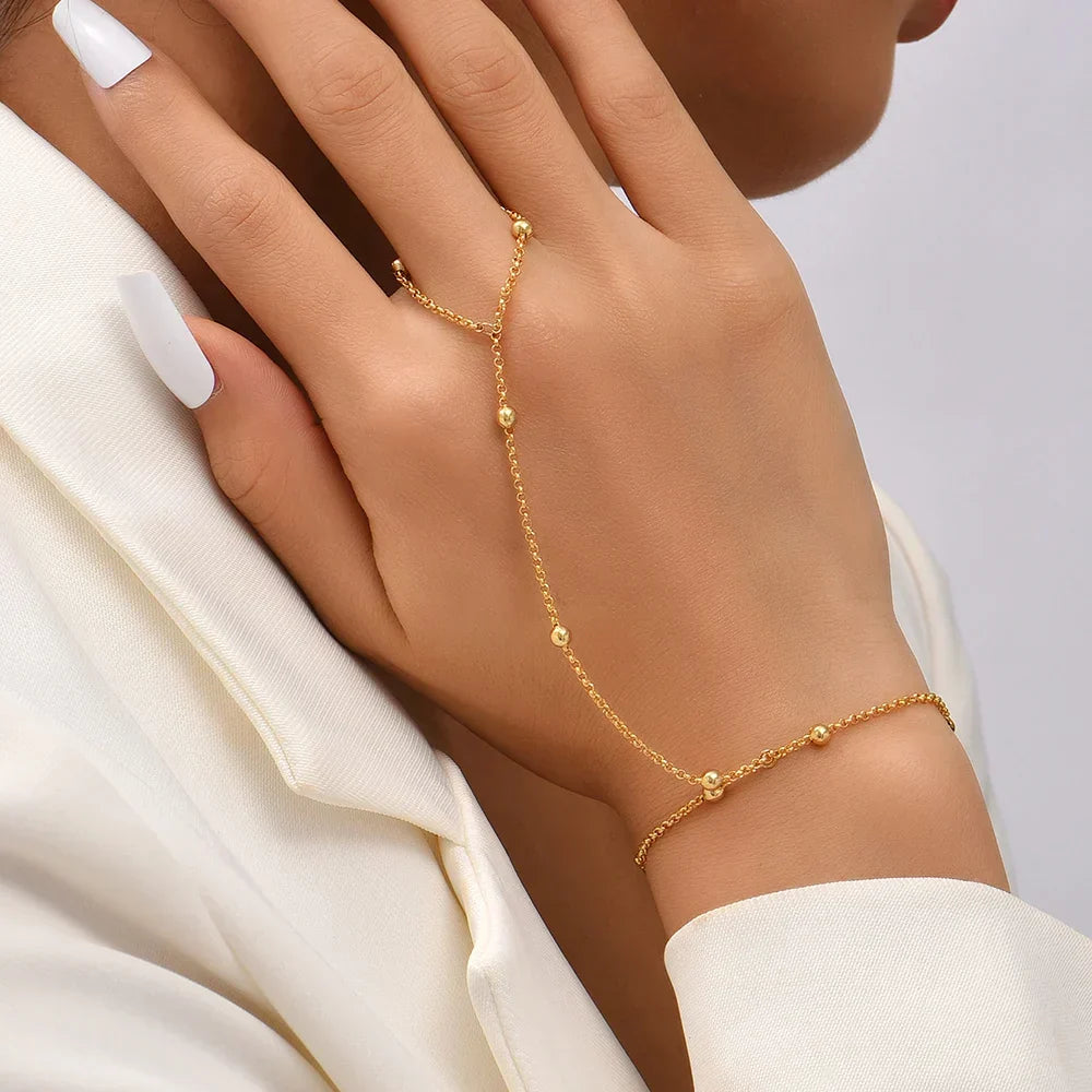 Damen Schmuckset mit Kettenarmband und Fingerringen