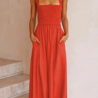WW | Crisscross Tie-Back Midi Kleid