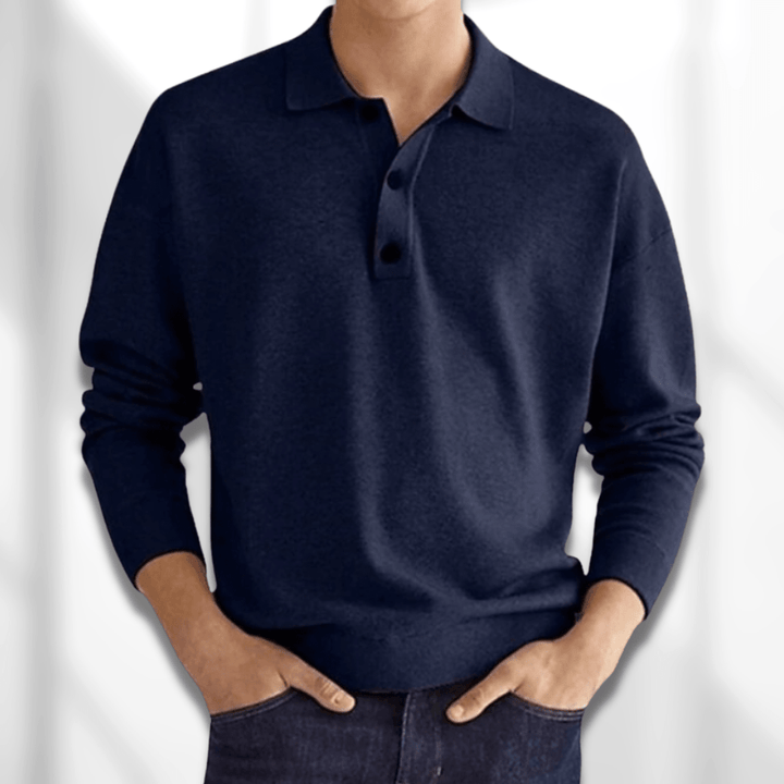 W&W Mode | Langärmeliger Poloshirt Für Herren