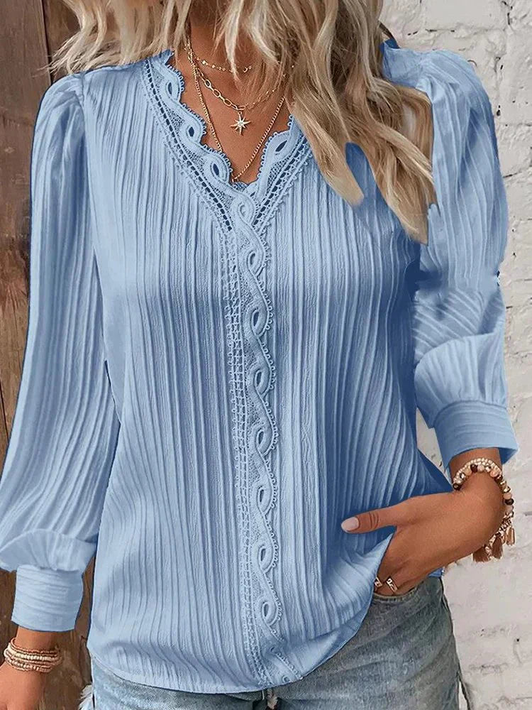 WW | Chiffonbluse mit Spitze Detail