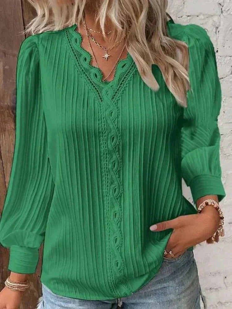 WW | Chiffonbluse mit Spitze Detail