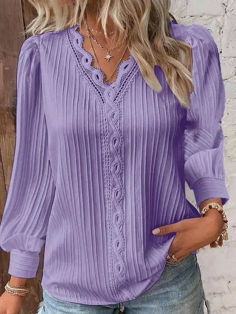 WW | Chiffonbluse mit Spitze Detail