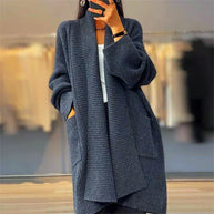 WW | Verdickte Damen-Strickjacke in Unifarben